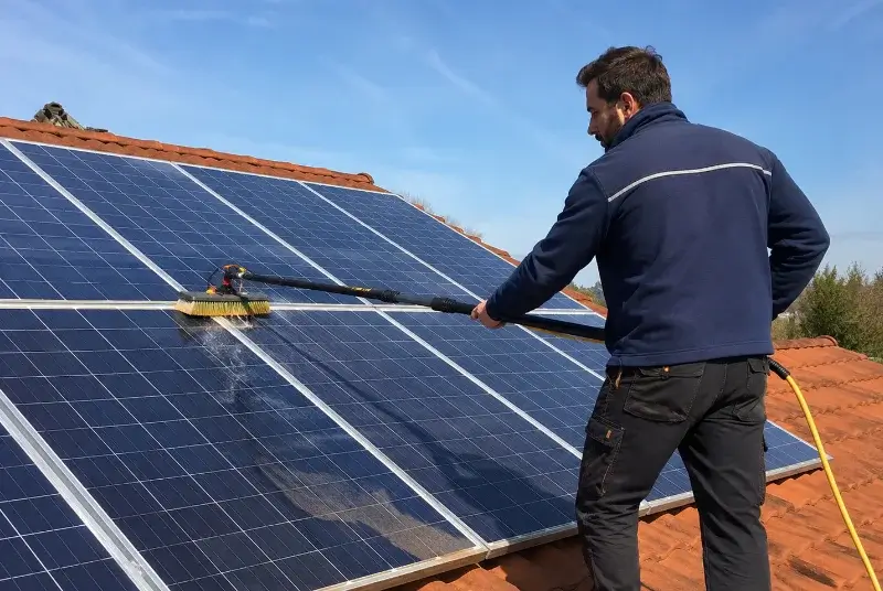 Nettoyage et entretien de panneaux solaires à la Calmette