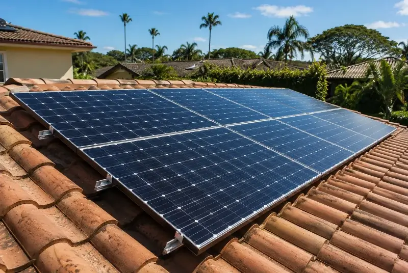 Installation de panneaux solaires à la Calmette